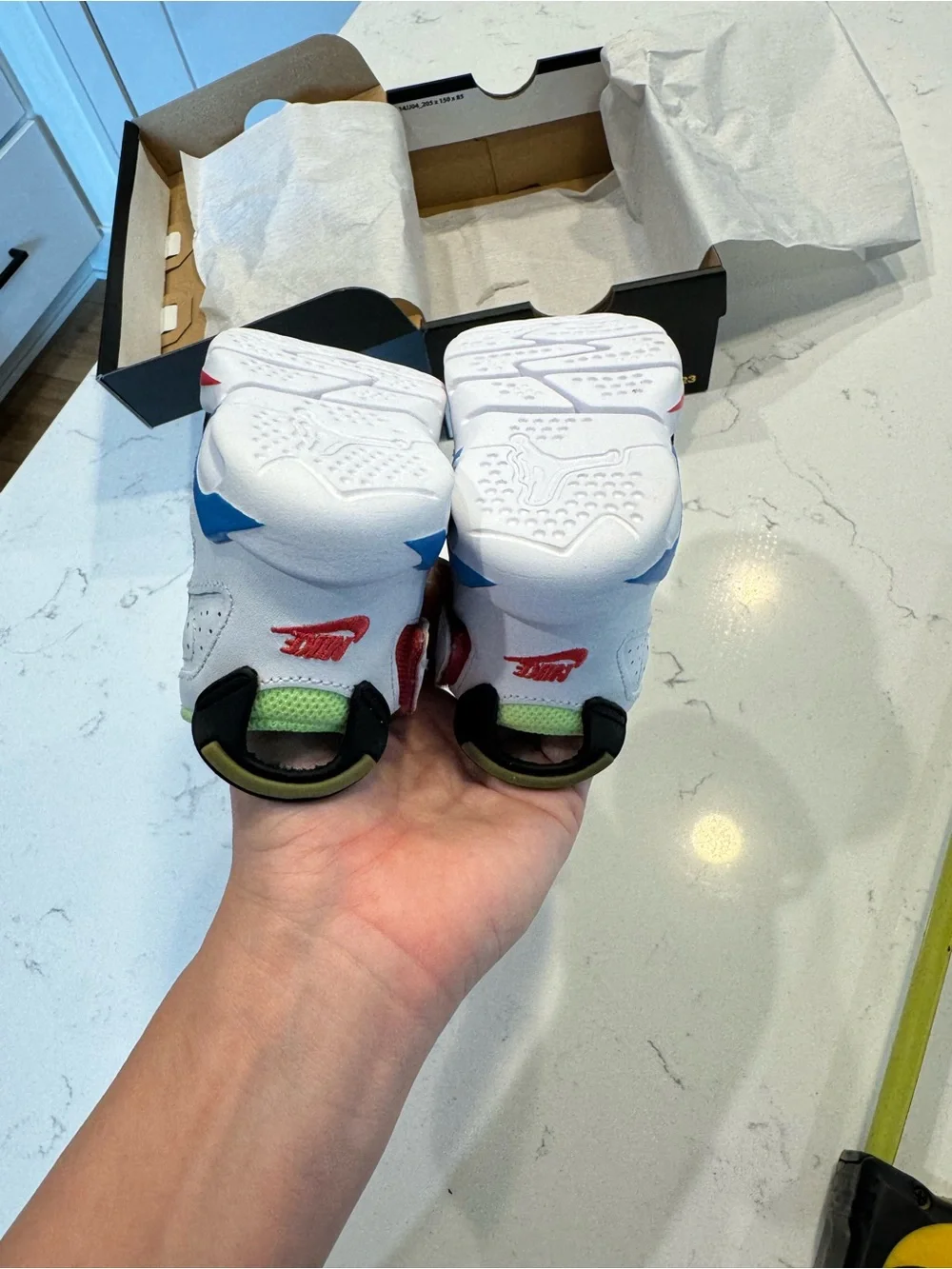 Air Jordan 6 Retro Little Flex Toddlers Size 6C Sneakers Multi White CT4417-103